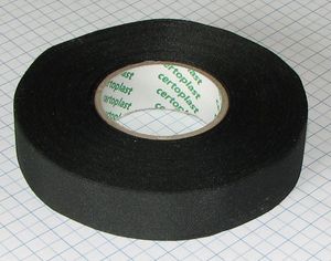 Textilná izolačná páska 19mm X 10m - čierna ( lepiaca )
