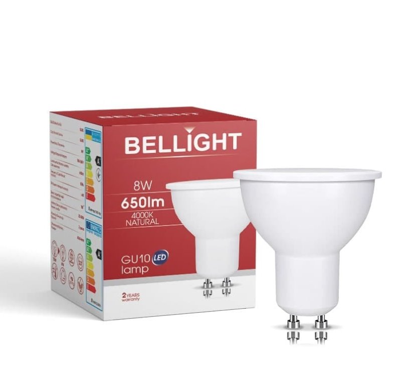 BELLIGHT LED  180-260V  8W GU10 650lm neutrálna biela 