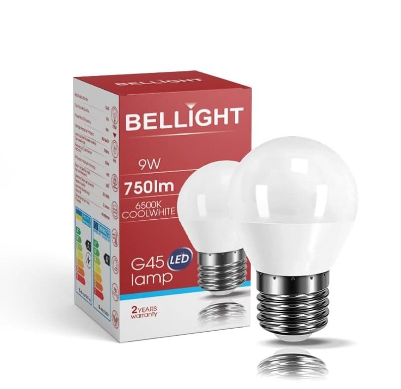 BELLIGHT LED 180-260V G45 9W E27 750lm studená biela iluminačka