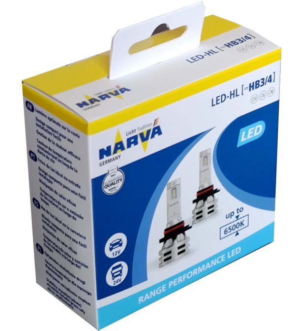 NARVA  LED HB3/HB4 12V-24V 24W 6500K RANGE PERFORMANCE