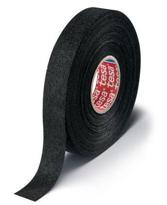 TESA Páska textilná 25mmX25m - čierna /chlpatá